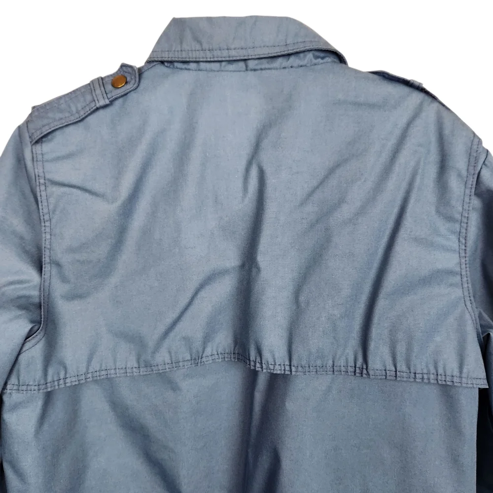 Sears Vintage Blue Bomber Work Jacket Corduroy Trim 70's 80's 90s Mens Size L